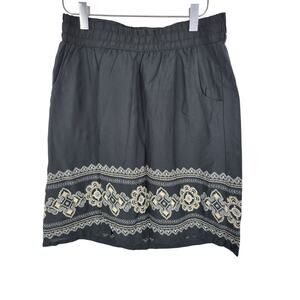 Aventura Skirt Small Womens Black Elastic Waist Above Knee Pockets Pull On